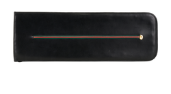 Gucci Vintage Web Tie Case, Leather, Black, 3917, 2*